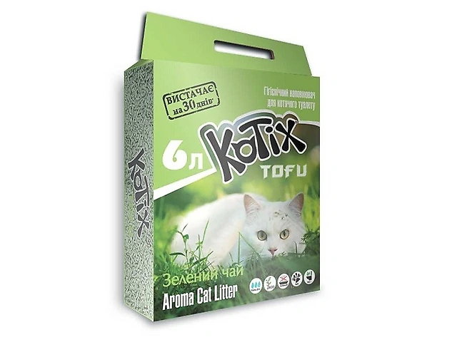 Наповнювач KOTIX TOFU green tea (TOFU cat litter) 6L (2,5кг)