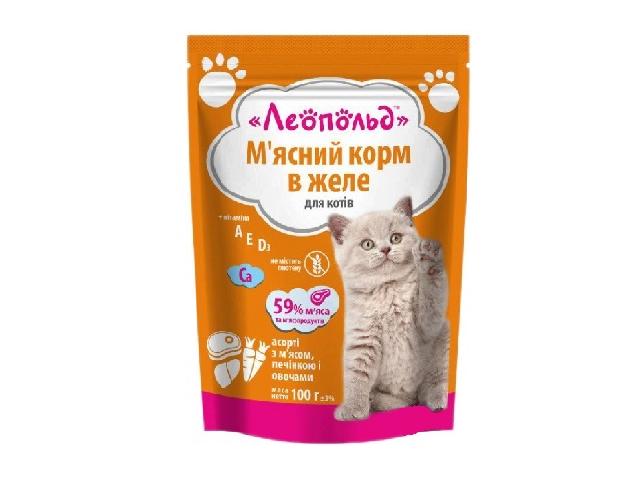 Леопольд Пауч для котів, раціон з птицею 100гр