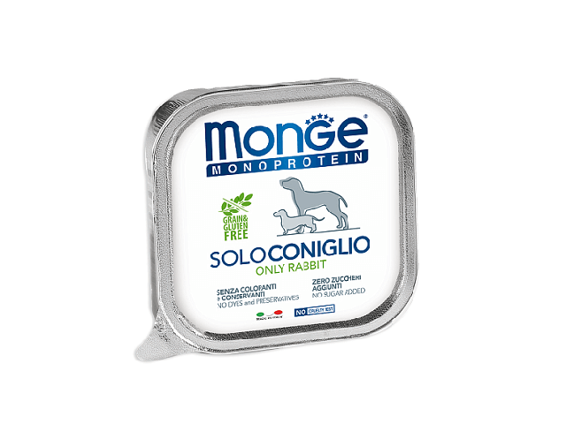MONGE DOG WET Monoprotein Solo Rabbit паштет, кролик 150гр