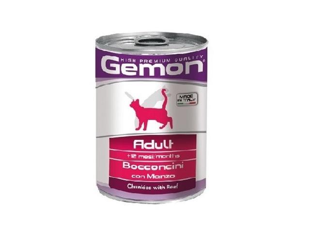 GEMON CAT WET Adult Beef яловичина, шматочки в соусі 415гр