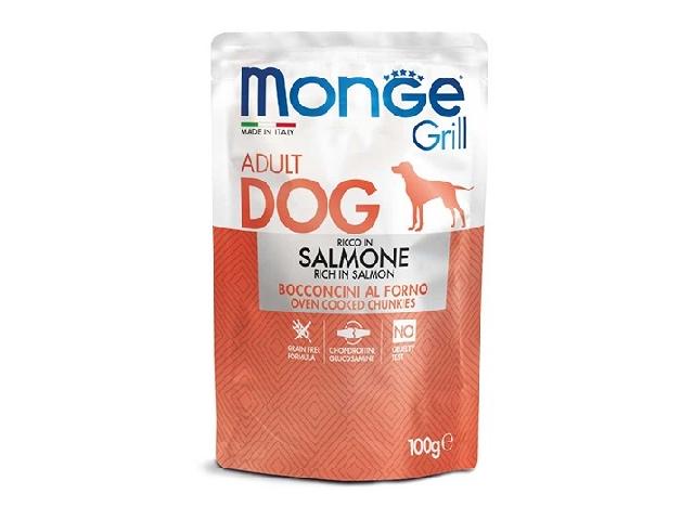 MONGE DOG WET Grill Salmon пауч, лосось, шматочки в желе 100гр