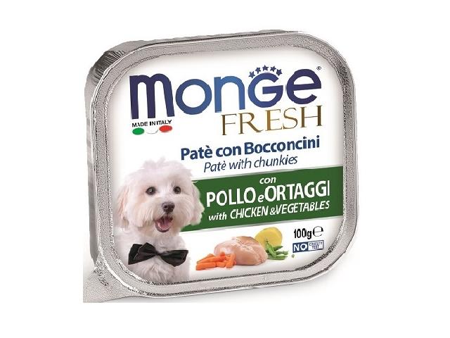 MONGE DOG WET Fresh Chicken&Veggies паштет, курка з овочами 100гр