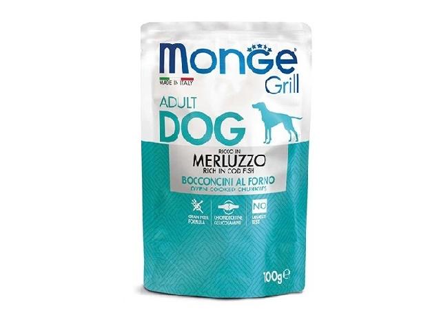 MONGE DOG WET Grill Cod Fish пауч, тріска, шматочки в желе 100гр