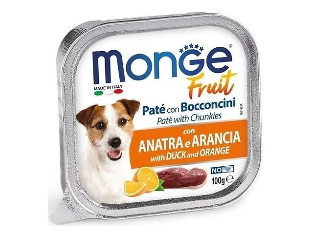 MONGE DOG WET Fruit Duck&Oranges паштет, качка з апельсином 100гр