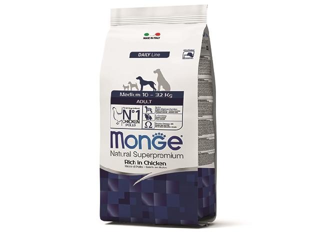 Monge Dog Medium Adult Chicken курка, для середніх порід, Monge Dog Medium Adult Chicken курка, для середніх порід 15кг