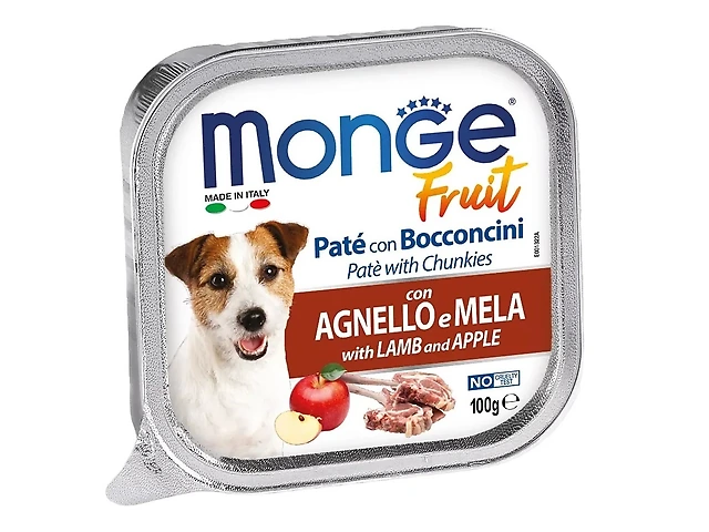 MONGE DOG WET Fruit Lamb&Apple паштет, ягня з яблуком 100гр