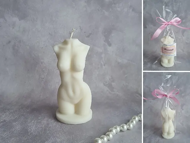 Handmade wax candle Female torso