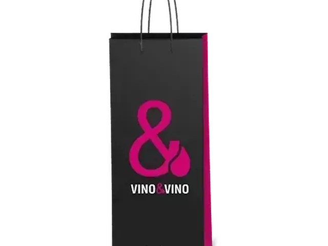 Пакет паперовий Vino&Vino на 1 пляшку (чорний)