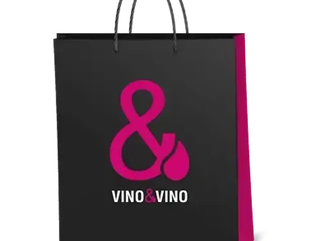 Пакет паперовий Vino&Vino на 2 пляшки (чорний)
