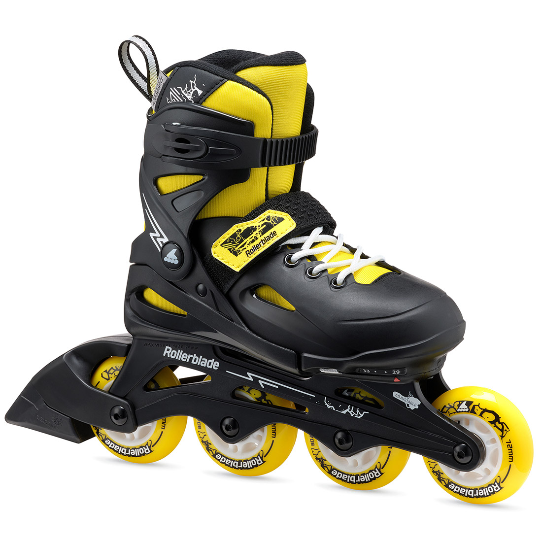 Rollerblade роликові ковзани Fury black-yellow 36.5-40.5