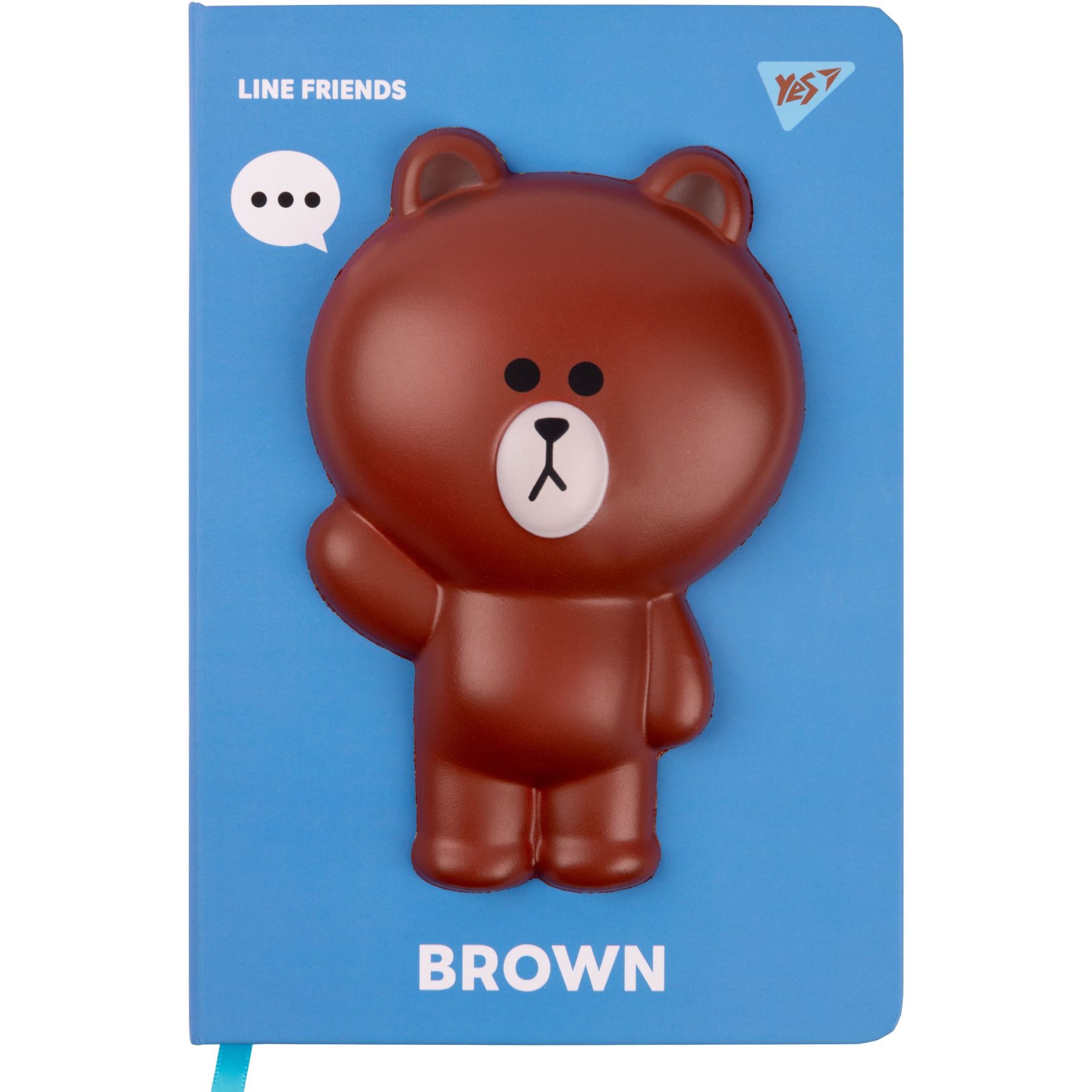 Блокнот-сквіш YES А5, 128 арк., лін. "Line Friends. Brown" твердий