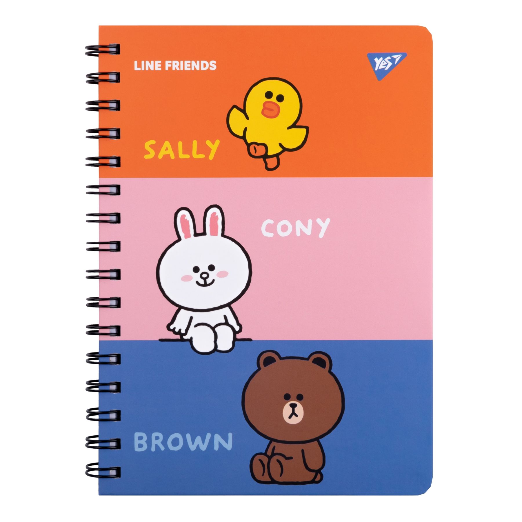 Блокнот YES А5, 80 арк., подв. cпіраль з гумкою  "Line Friends"