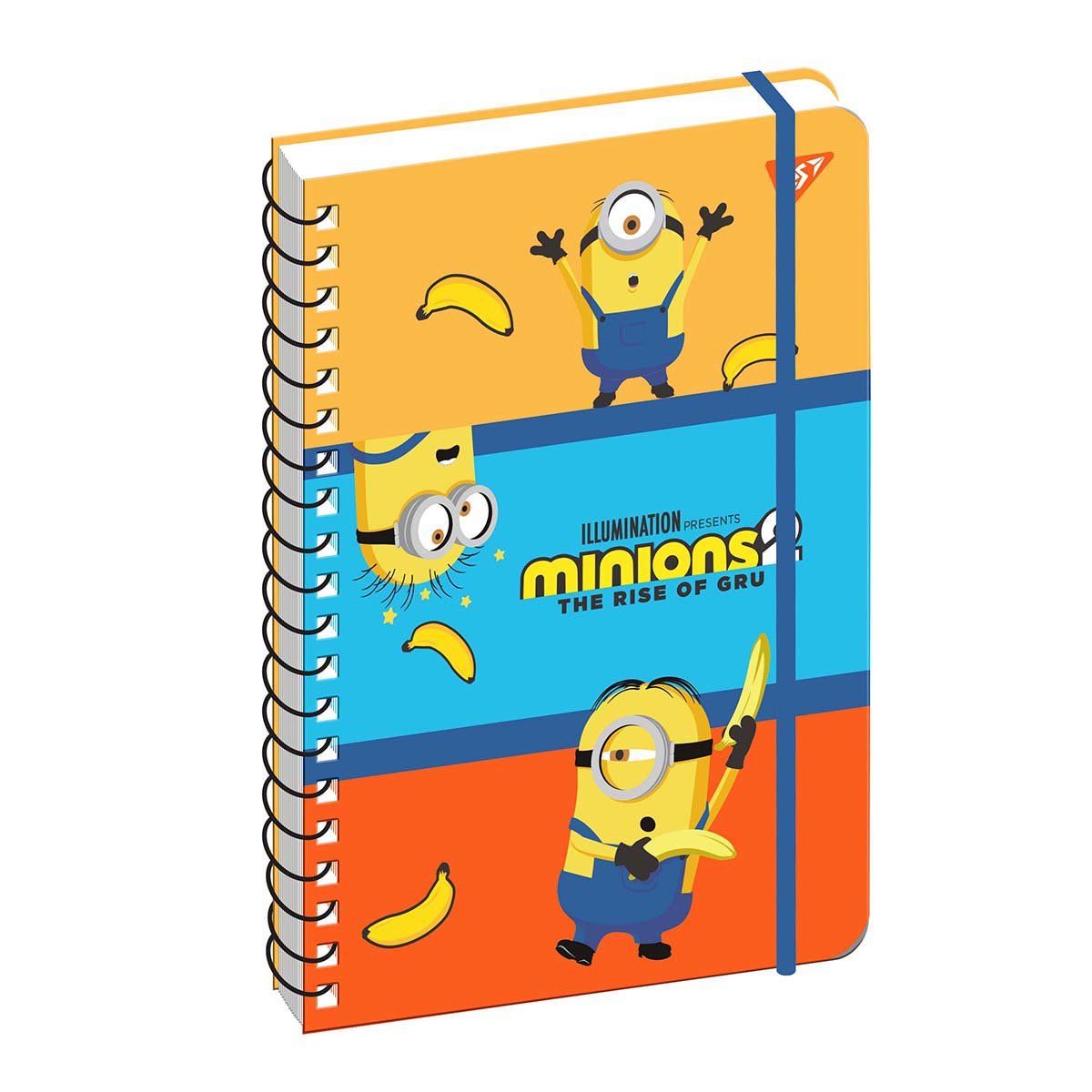 Блокнот YES А5, 80 арк., подв. cпіраль з гумкою Minions