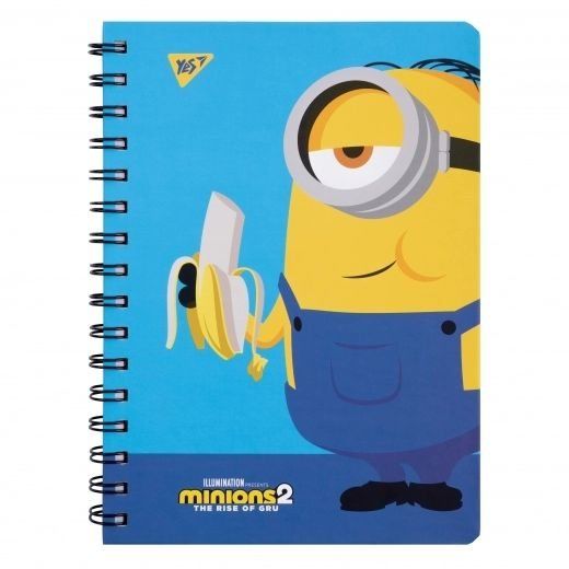Блокнот YES А5, 80 арк., подв. cпіраль з гумкою Minions Banana