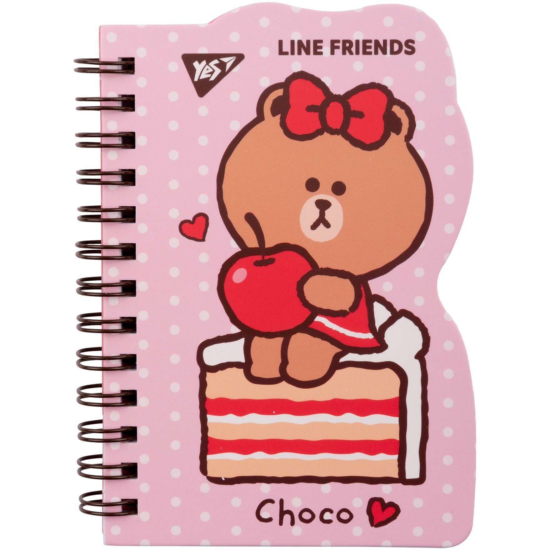 Блокнот YES В7/60 подв. спіраль "Line Friends. Choco", клітинка