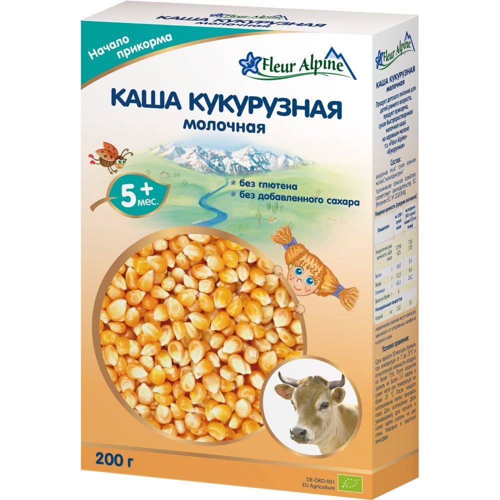 Дитяча молочна каша Fleur Alpine Organic "Кукурудзяна " 200 г