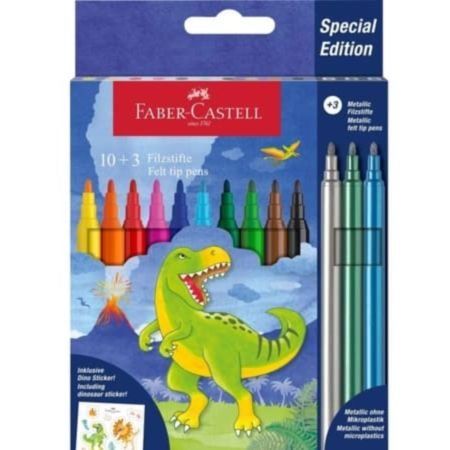554214 ФЛОМАСТЕРИ 13 КОЛ. FELT TIP "DINOSAUR" КАРТОННА УПАКОВКА