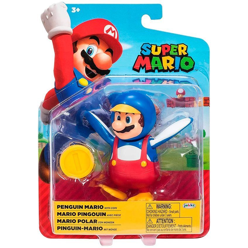 Ігрова фігурка з артикуляцією SUPER MARIO - МАРІО-ПІНГВІН (10 cm, з аксес.)