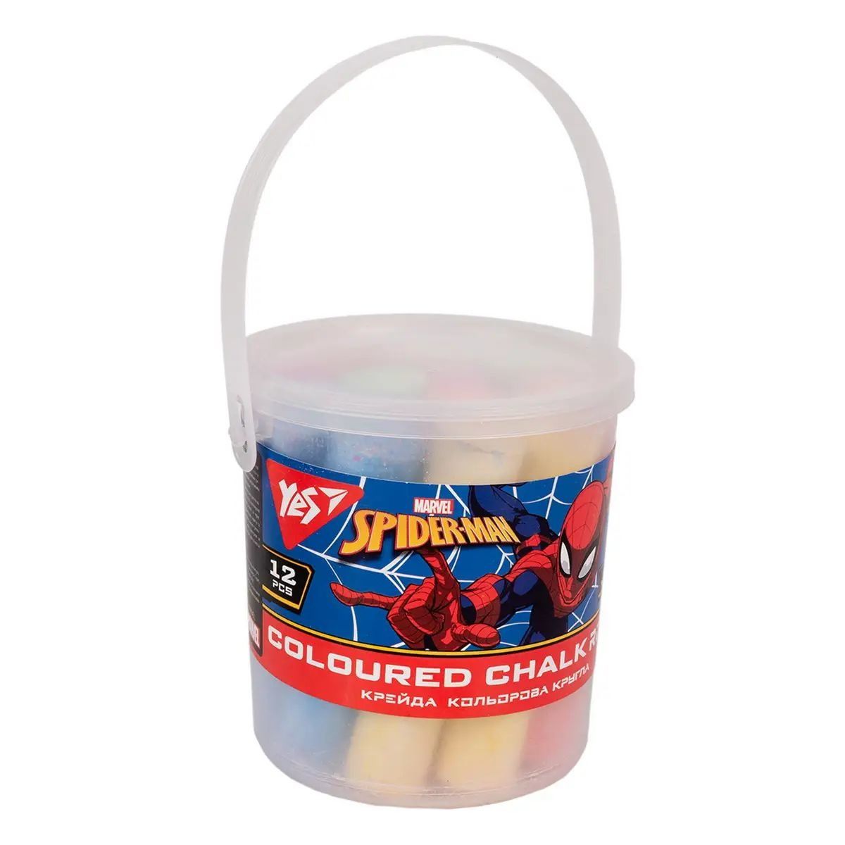 Крейда кольорова YES "Marvel.Spiderman" 12 шт, JUMBO, в відрі