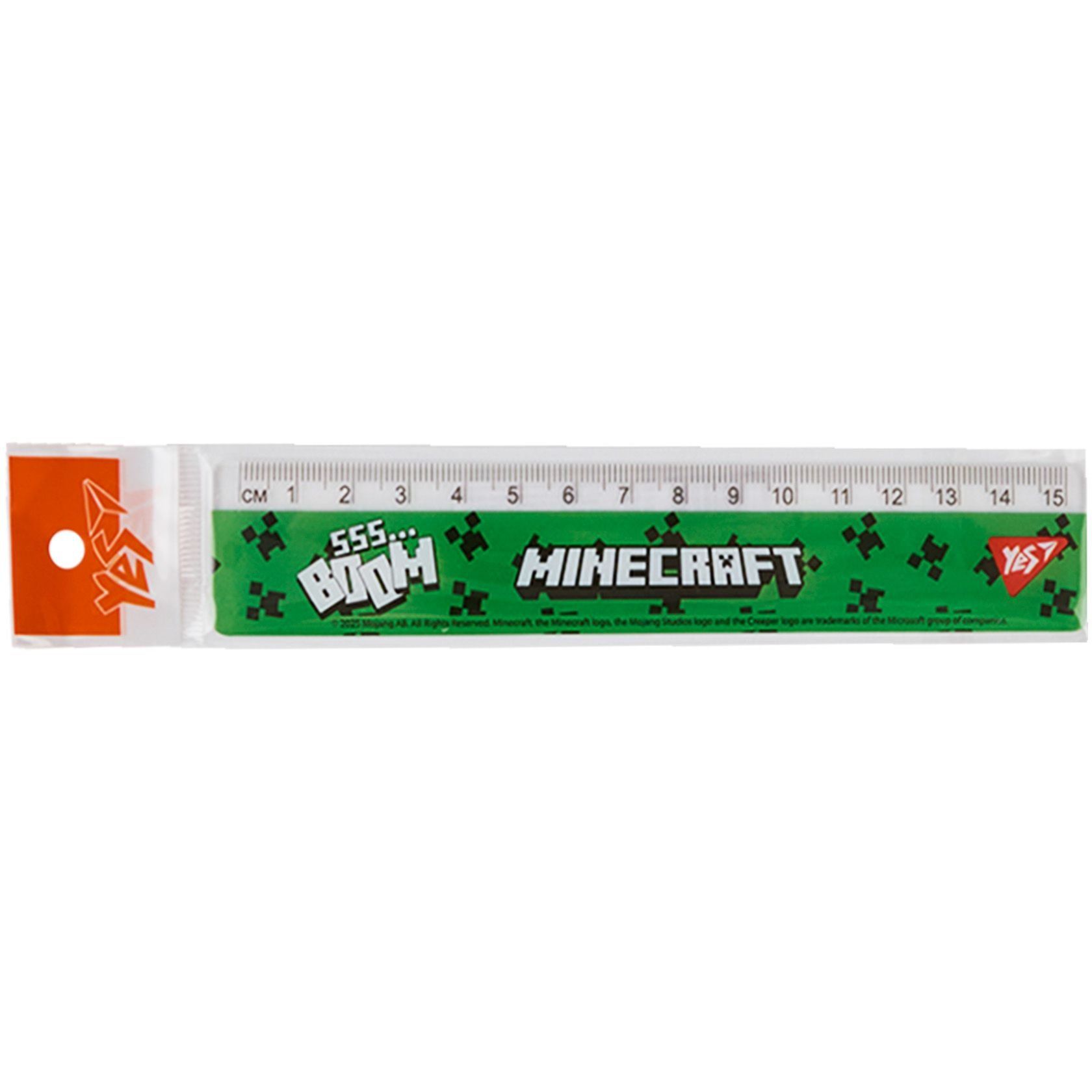 Лінійка Yes 15 см "Minecraft.Boom"