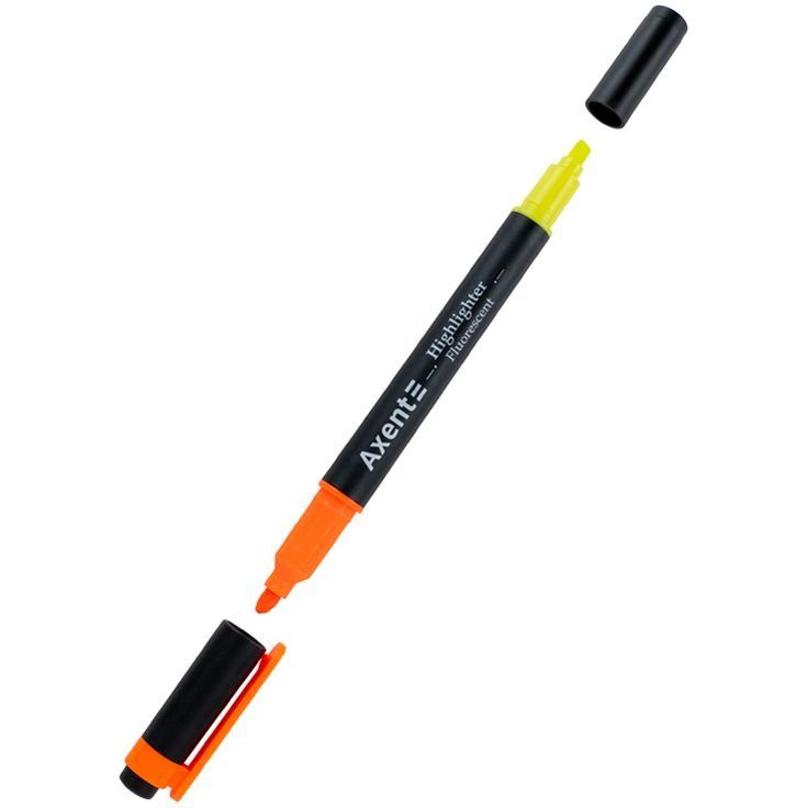 Маркер Highlighter Dual 2534-A, 2-4 мм клиноп. помаран+жовт.