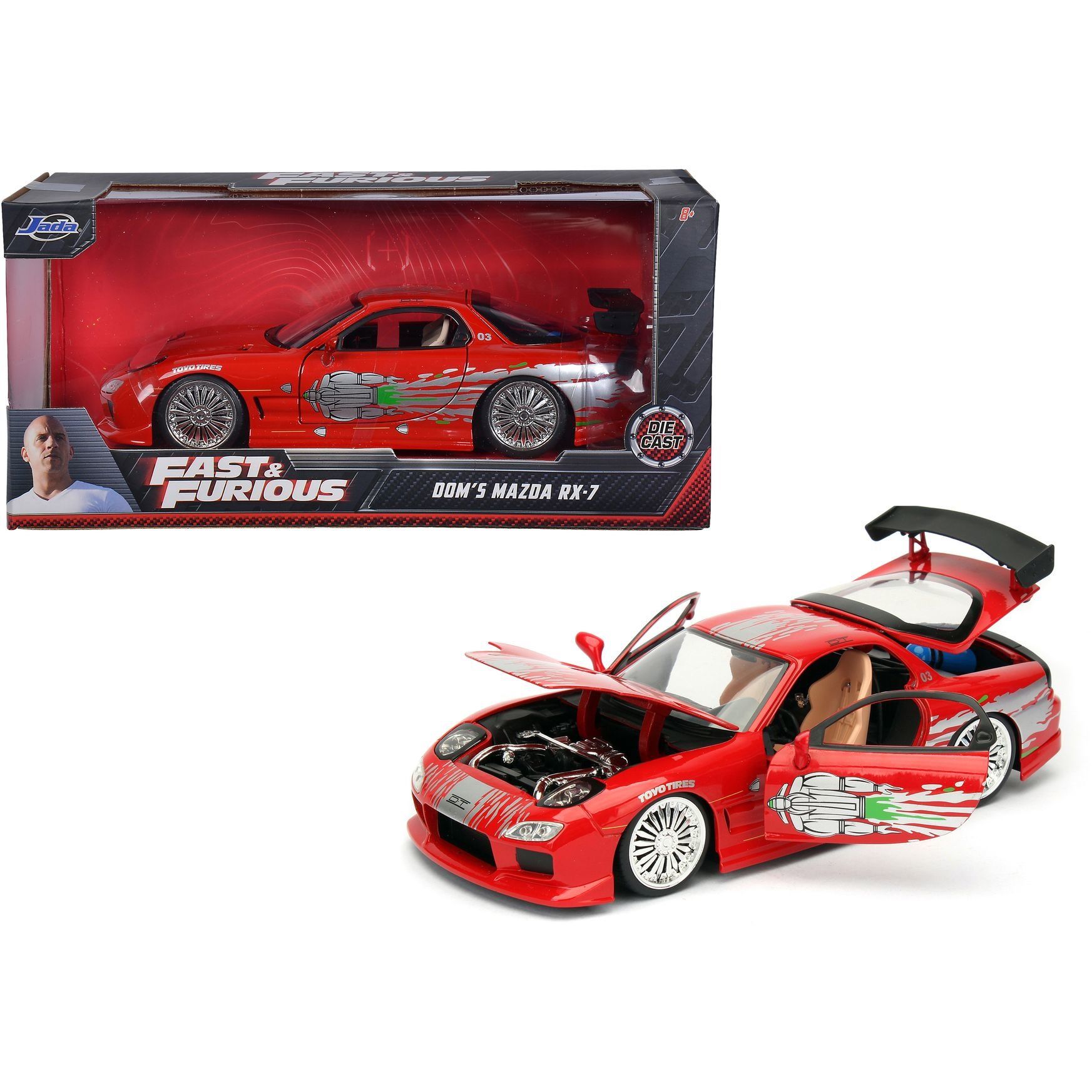 Машина металева Jаdа "Форсаж" Мазда RX-7 (1993), червона, масш. 1:24, 8+