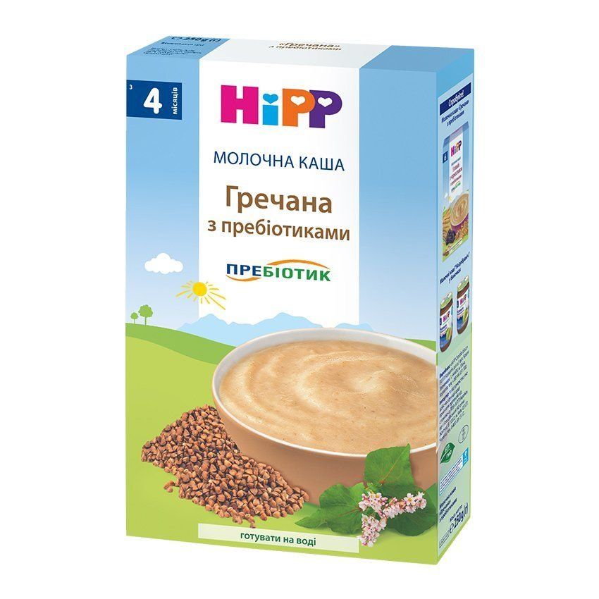 Молочна каша "Гречана" з пребіотиками, HiPP