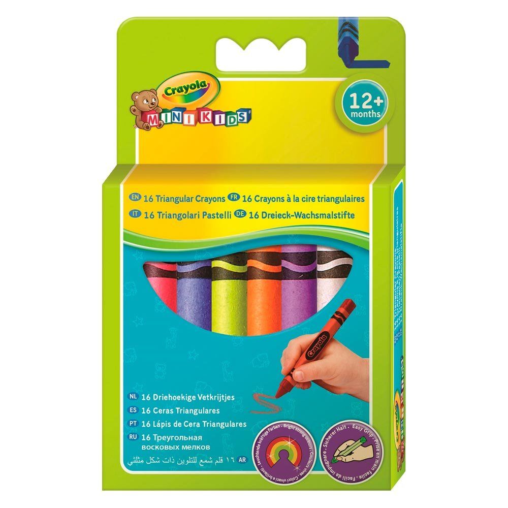 CRAYOLA Mini Kids Набір трикутної воскової крейди для малюків, 16 шт