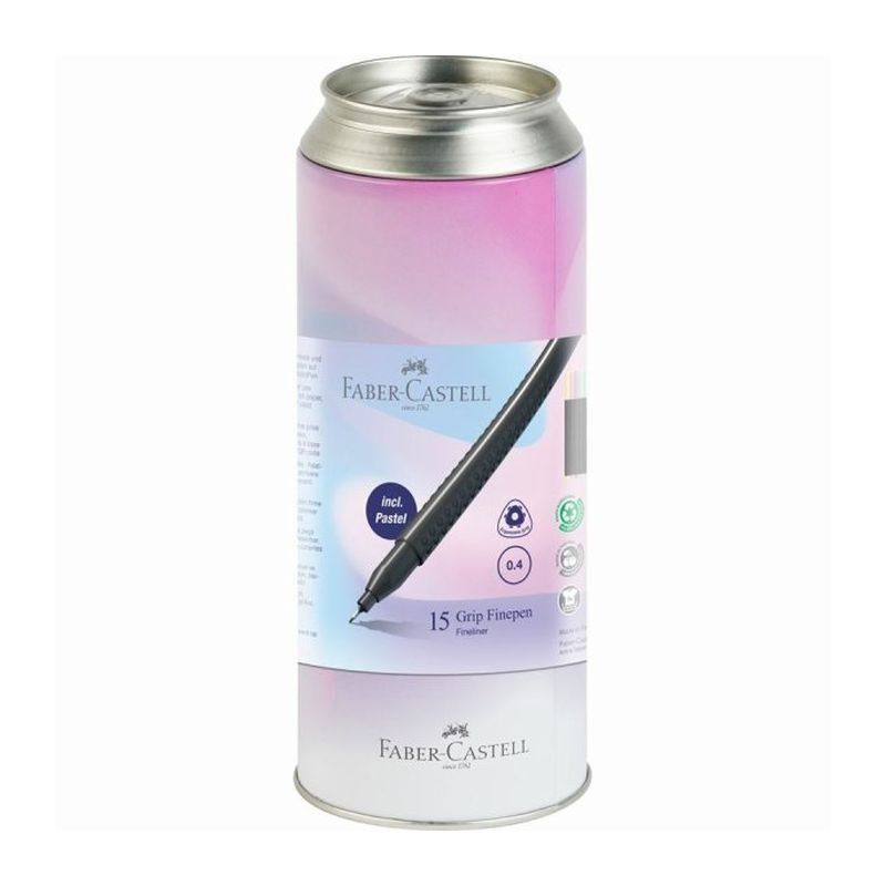 151617 РУЧКА GRIP 0,4ММ 15ШТ FINE PEN У МЕТАЛЕВІЙ УПАКОВЦІ