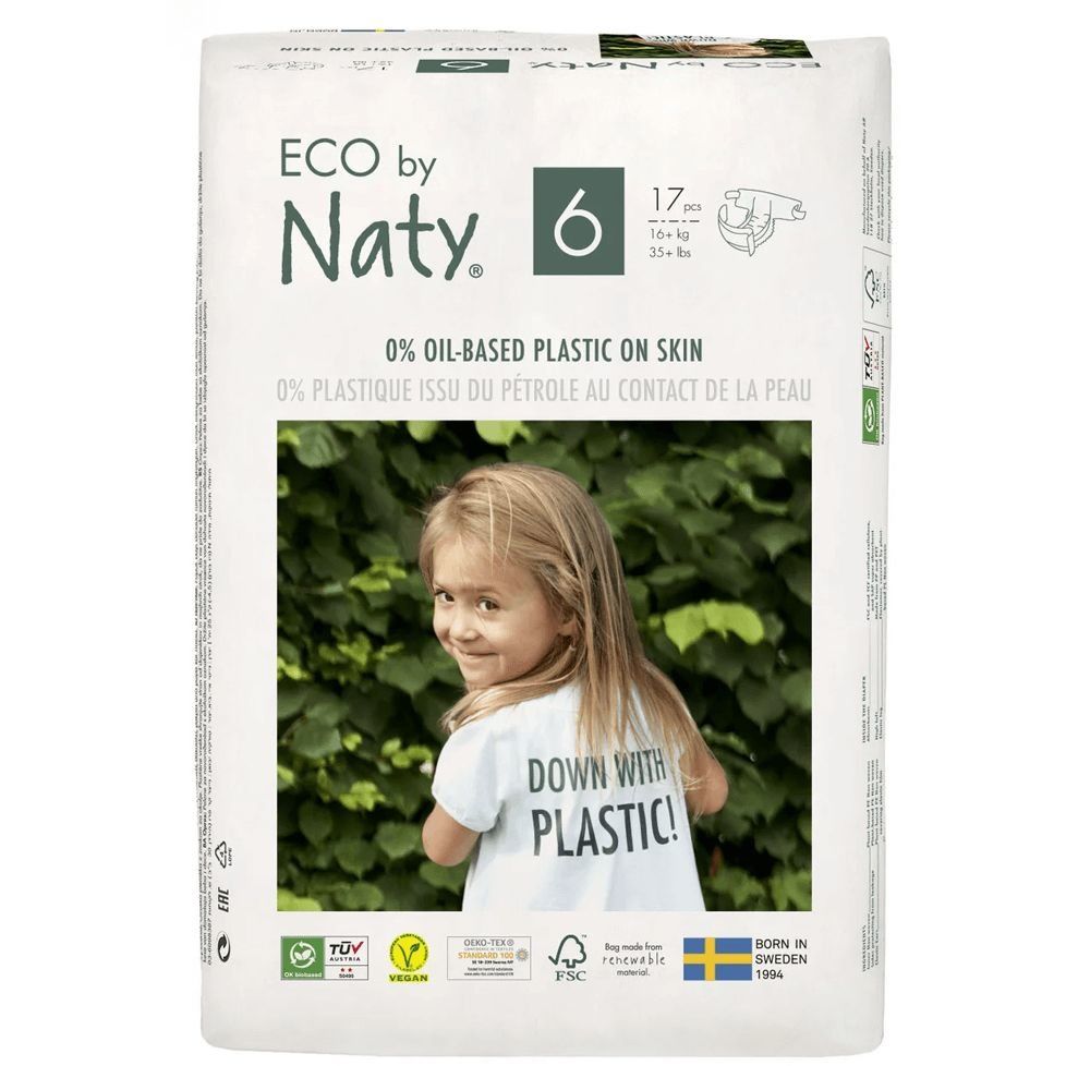 Одноразові дитячі підгузки "Eco By Naty" розмір 6, 17 шт в упаковці