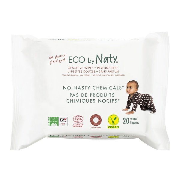 Вологі серветки без запаху ТМ "ECO BY NATY", 20 шт. в упаковці