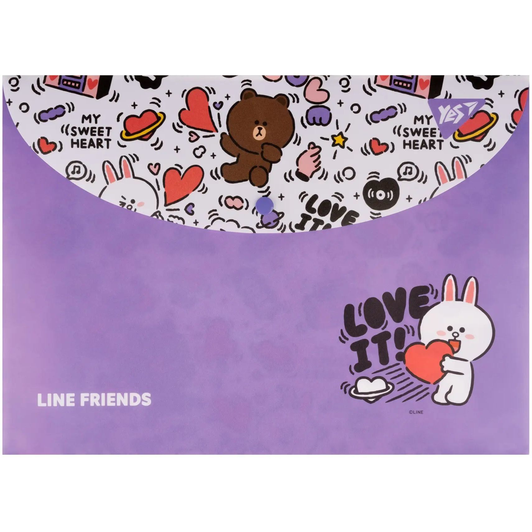 Папка-конверт YES А4 на кнопці "Line Friends"