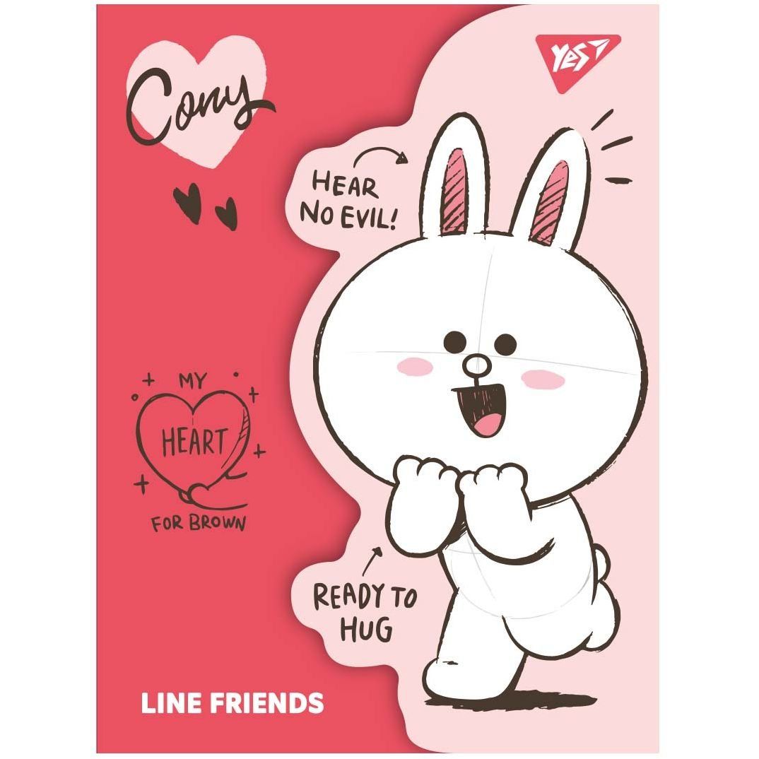 Папка-органайзер YES А4 з фігурним клапаном на липучці "Line Friends. Cony"