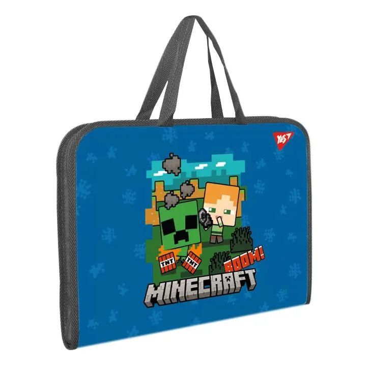 Папка-портфель Yes FC на блискавці з тканинними ручками "Minecraft. Alex"