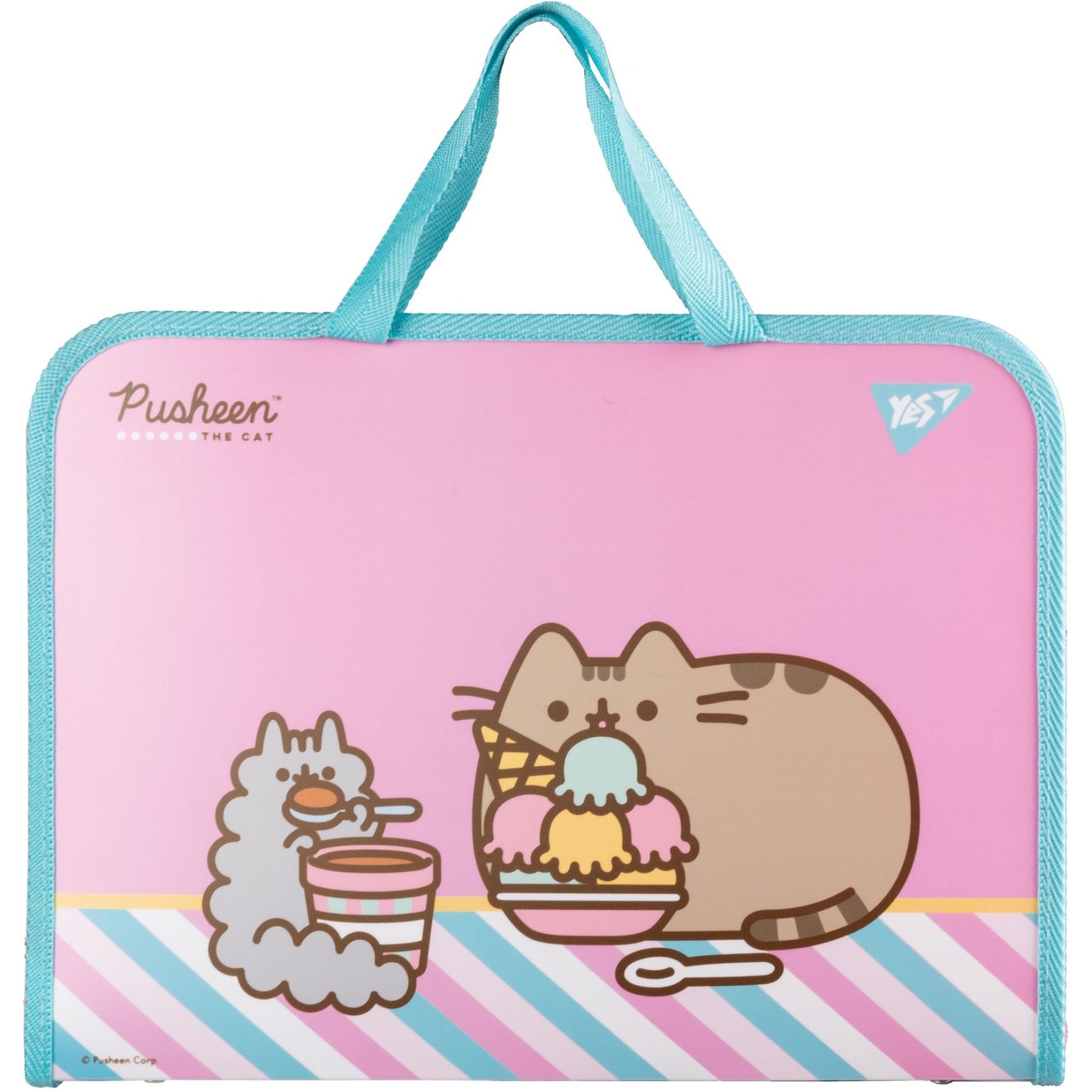 Папка-портфель Yes FC на блискавці з тканинними ручками "Pusheen. Stormy"
