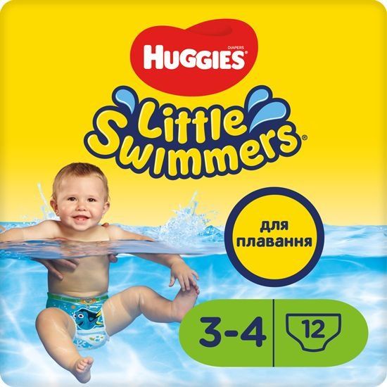 Підгузки дитячі гігієнічні Huggies "Little Swimmers" розмір 3-4 (вага 7-15кг), 12 шт