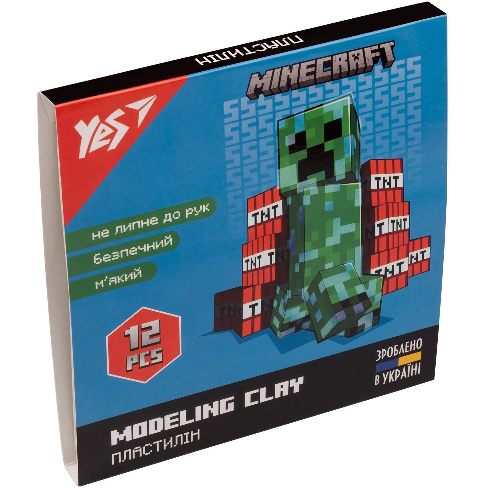 Пластилін YES, 12 кол., 240г "Minecraft"