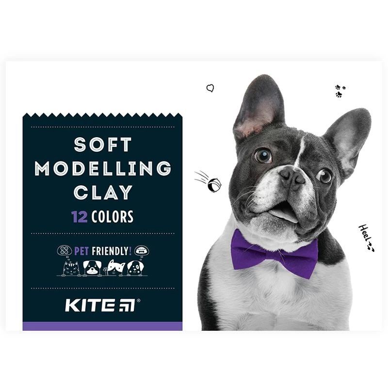 Пластилін восковий, 12 кольорів, 240 г. Kite Dogs