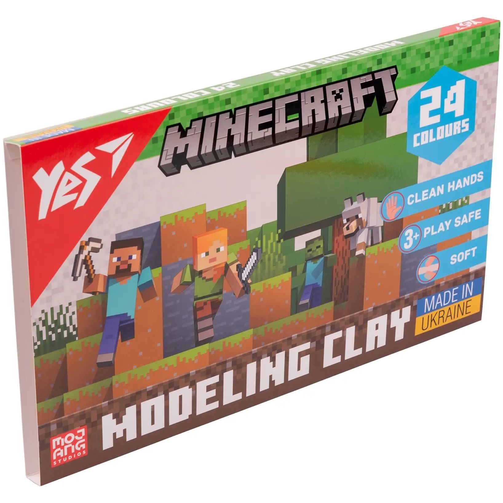 Пластилін YES, 24  кол., 480г "Minecraft"