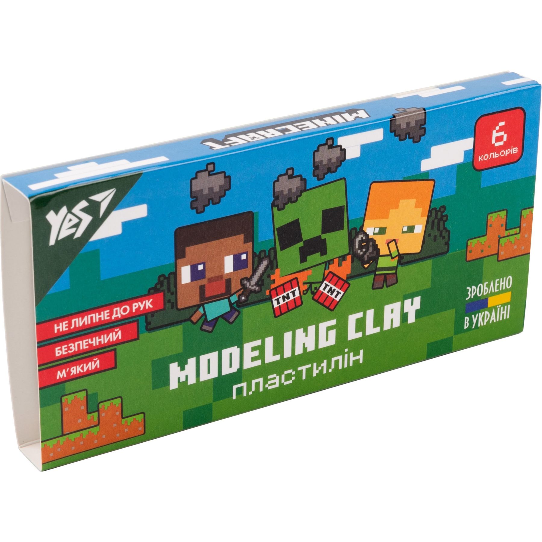 Пластилін YES, 6 кол., 120г "Minecraft"