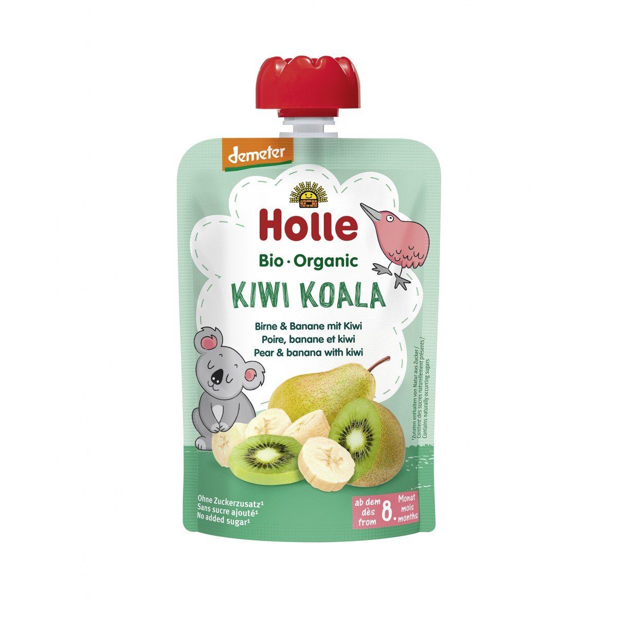 Пюре органічне "Kiwi Koala" з грушею, бананом і ківі з 8 місяців 100 г, Holle