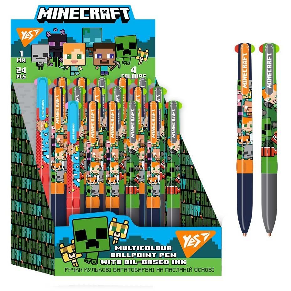 Ручка кулькова YES Minecraft: Boom 0,5 мм 4 кольори