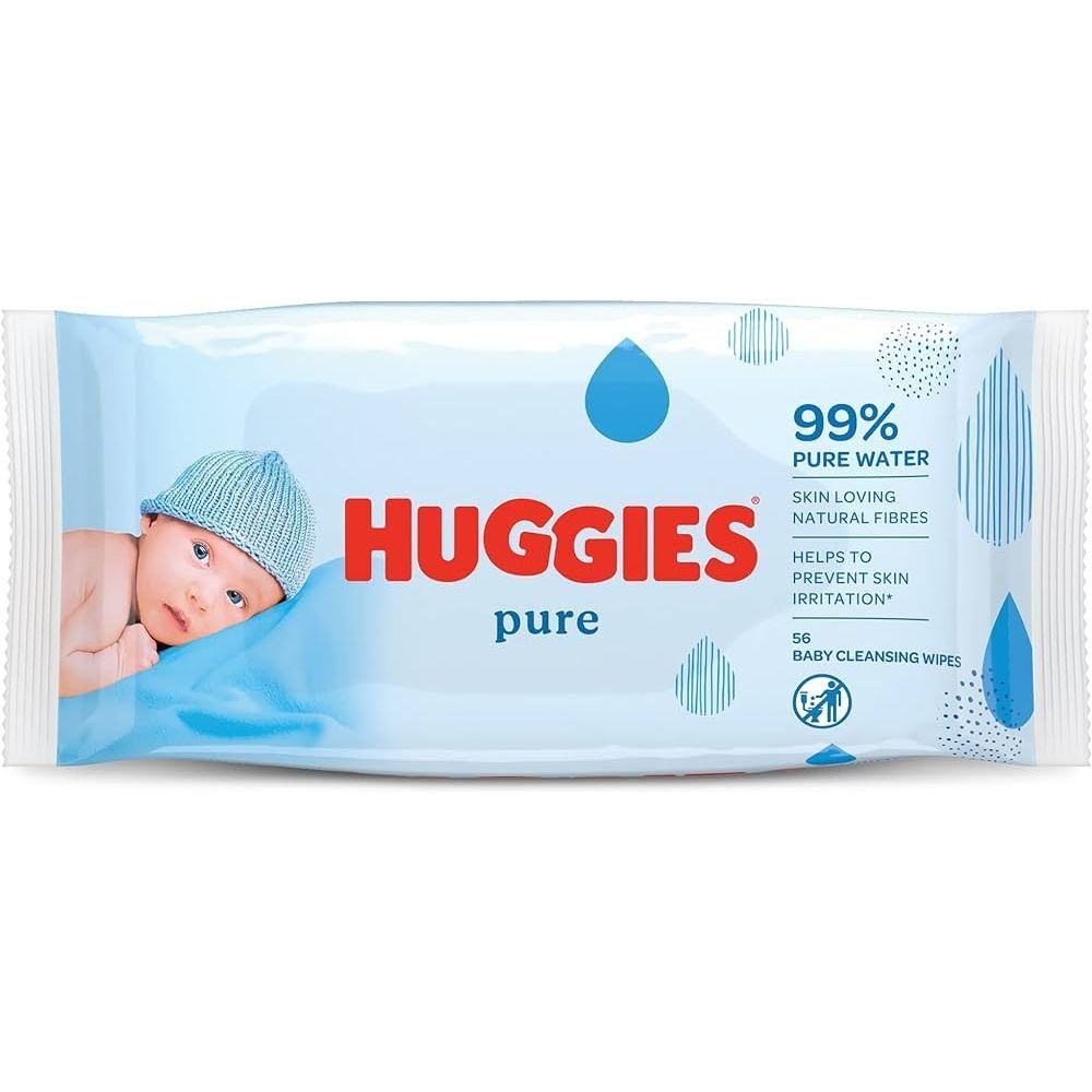 Вологі серветки Huggies "Pure Triplo" 56 шт