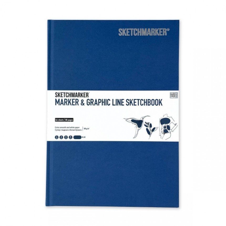 Скетчбук  В5 44 арк., 180 г/м?, синій, MGLHM/BLUE SKETCHMARKER