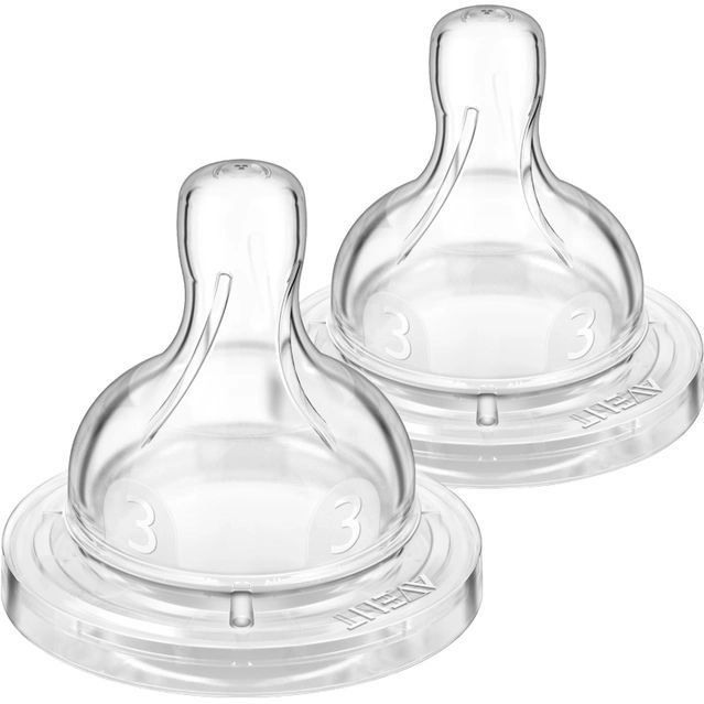 Соска Philips Avent силіконова Антиколік, 3 міс+, 2 шт, середній потік