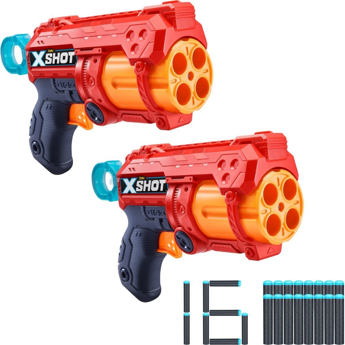 X-Shot Набір швидкострільних бластерів Excel Double Micro 2.0 (16 патронів), арт. 36727R