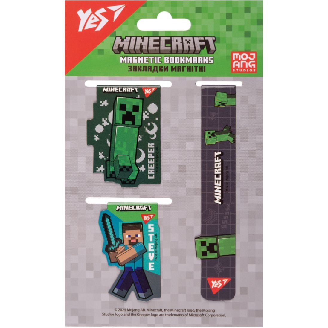 Закладки магнітні Yes "Minecraft.Boom", 3 шт