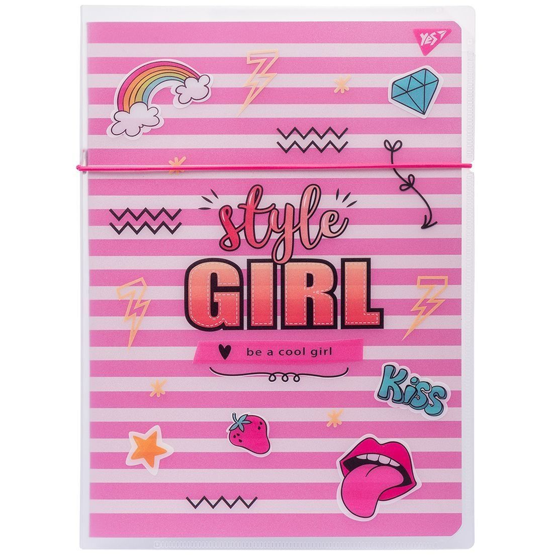 Зошит А4/48 кл. в пластиковій папці з малюнком "STYLE GIRL PINK" YES