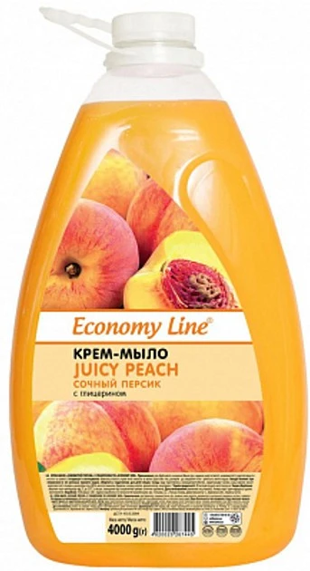Крем-мило рідке Соковитий персик Economy Line, 4л