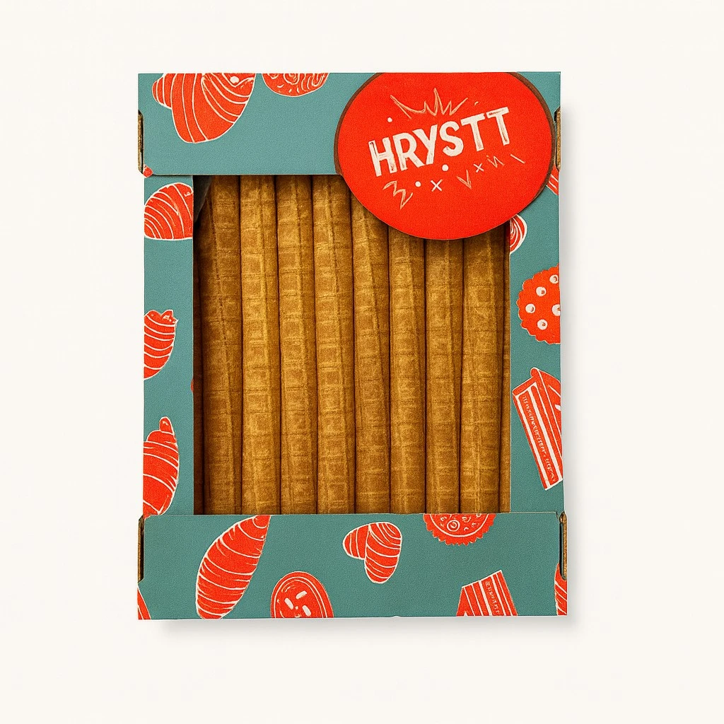 Вафельні трубочки Cannoli молочна Карамель Hrystt, 300 г